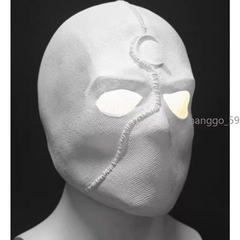 Moon Knight LED Mask Cosplay Latex Helmet Halloween Props Accessories Party Gift - Image 2 of 4