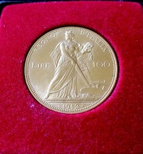 monete regno d italia. Vittorio Emanuele Aratrice. 100 Lire Oro