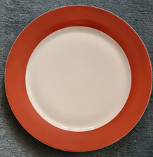 Nymphenburg Porzellan Großer Teller einfarbig rötlich Rand Teller D.33cm sehrgut
