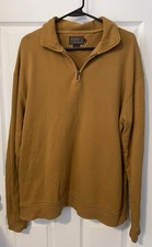 PENDLETON Men  s Quarter Zip Pullover Cotton Sweater Size L