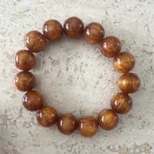 Brown Gemstone Beaded Bracelet Round Stone Fashion Jewelry Accessory