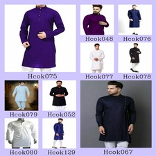 Mens Kurta only Indian Traditional Clothes Mens Ethnic Dress Kurta Plain Shirt