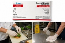 Sysco Classic Latex Gloves 100ct Box Foodservice Grade Sz Small Powder Free New