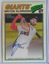 2026 Topps Heritage #ROA-BE Bryce Eldridge Real One Silver Chrome Auto RC SFG