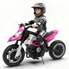 24V Kids Electric Motorcycle Ride On Toys Electric Bike for age 6 , Pink