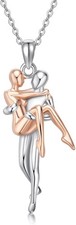 JUSTKIDSTOY Hug Necklace Couple 925 Sterling Silver Love Necklace, Couples...