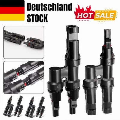 Solarstecker Steckverbinder T-Verbinder Abzweigbuchsen für MC4 Kabel PV Stecker