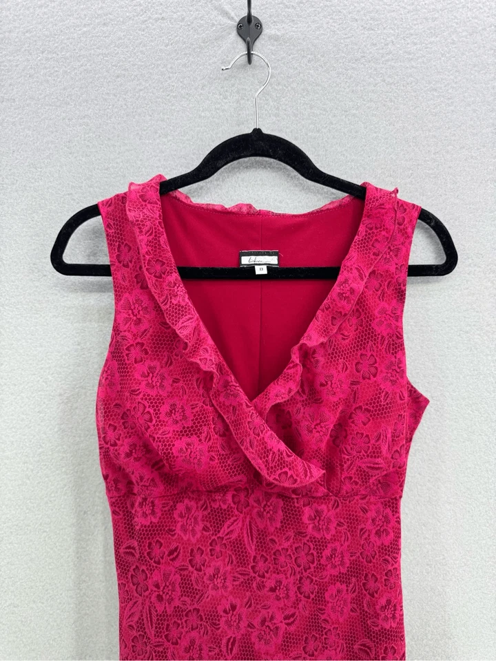 Believe Womens Pink Floral Lace Sleeveless Y2K Slip Dress Size 8 - Image 3 of 4