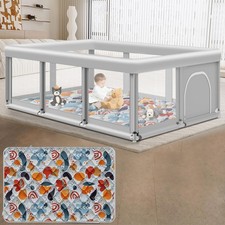 Large Baby Playpen with Mat, 74  50, Large Play Yards Indoor Outdoor, Sturdy...