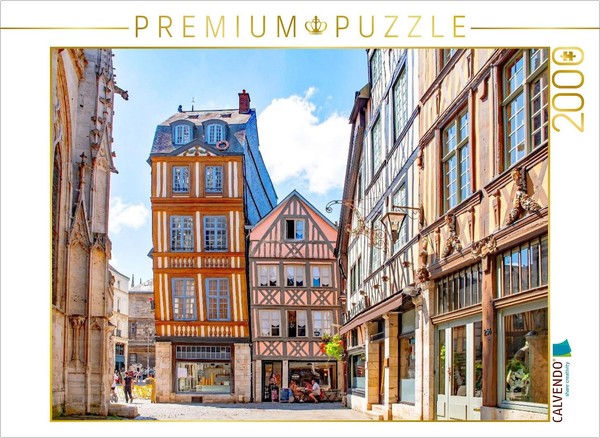 Calvendo Puzzle Half-Timbered Houses In Rouen, Normandy | 2000 Pieces, Finished-image
