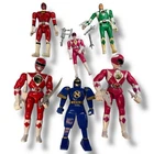 Bandai Mighty Morphin Power Rangers Figures Lot of 6 w/ Weapons & Flip Heads VTG