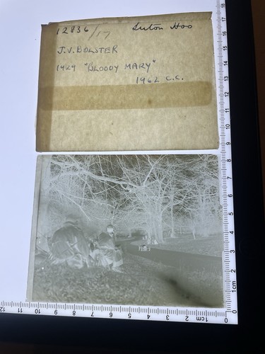 1948 LUTON HOO BLOODY MARY BOLSTER Glas Photo Negative VINTAGE MOTOR RACING VSCC