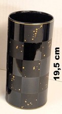 Rosenthal Studio-line Vase schwarz/gold Chessboard 1980 UNBENUTZT h: 19,5 cm