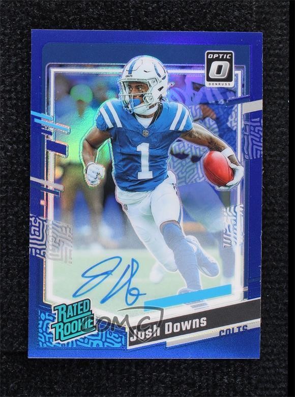 2023 Panini Donruss Optic Rated Blue Prizm 13/99 Josh Downs Rookie Auto RC 1d59