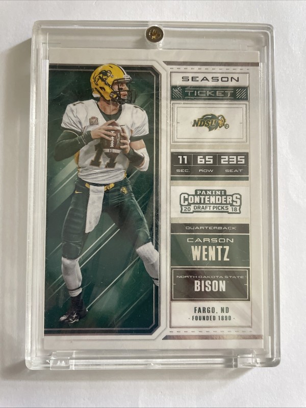 2018 Panini Contenders Football Carson Wentz #16 N.D. State Bison QB 