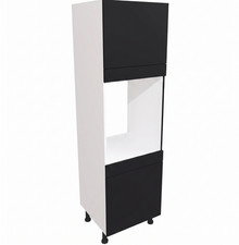 Fully Assembled Kitchen 600mm Double Oven Unit Matt Black Cabinet
