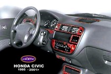 For Honda Civic Interior Dash Trim Kit 3m 3d 22-parts Burl Wood 1995-2001 Rhd For Honda Civic Interior Dash Trim Kit 3m 3d 22-parts Burl Wood 1995-2001 Rhd
