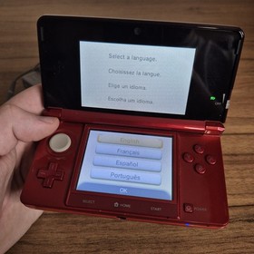 Nintendo 3DS Flame Red Console - W/ Charger/Dock/Stylus - CLEAN & TESTED