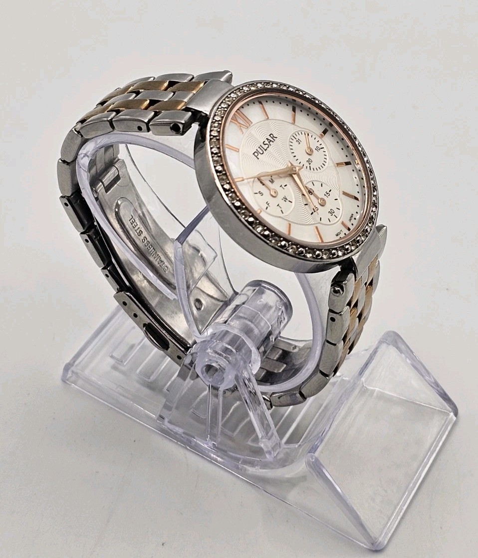 Women's Pulsar Multi-Function Watch Two Tone Rose… - image 2