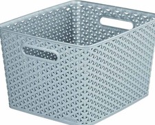 Storage Basket Box Plastic Curver My Style 18Lt Vintage White & Grey Rectangular