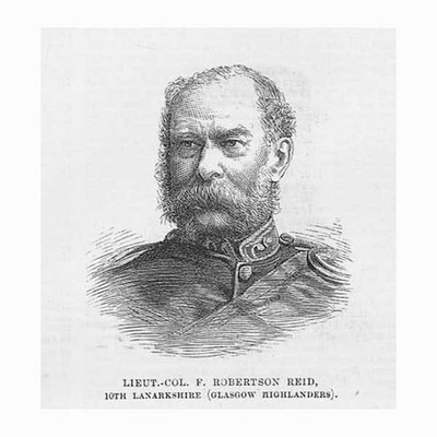 Oberstleutnant F Robertson Reid of the 10th Lanarkshire - Antique Print 1881