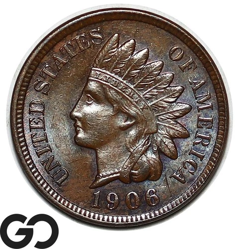 1906 Indian Head Cent Penny, Beautiful Gem BU++