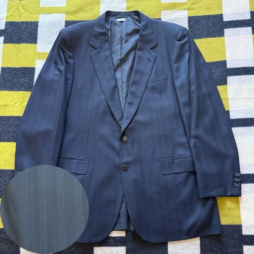 Brioni, Brioni Roman Navy Blue Striped Wool Blazer Jacket Sports Coat Italy 46 Vintage