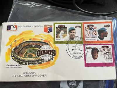 21 pcs grenada official first day cover   san francisco  giants