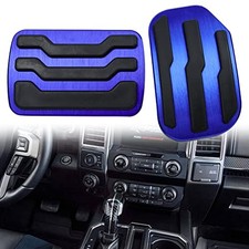 Anti-Slip No Drill Aluminum Brake Gas Pedal Pads Covers Accelerator Pedal blue
