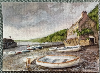 #ad #ad ACEO ORIGINAL Devon UK “Clouds Over Clovelly” Artist Kev Vardy 2025 Watercolor $20.00