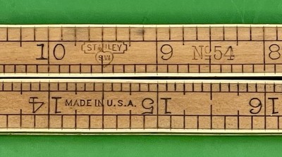 VINTAGE STANLEY SWEETHEART ERA No. 54 BRASS BOUND FOLDING CARPENTER S RULE