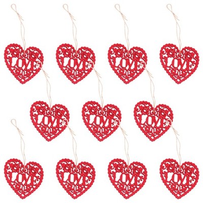 30 Pcs Holz Herzen Deko Valentinstag-Dekorationen Herzhängedekor