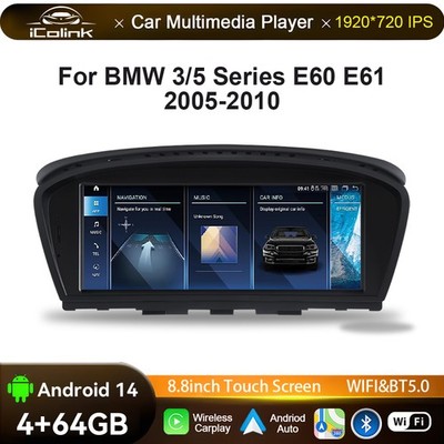 Für BMW E60 E61 E90 E91 CCC 4+64G CarPlay Android 14 USB GPS Navi Autoradio WIFI