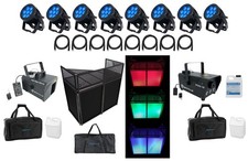 8 American DJ 7P HEX IP Outdoor LED DMX Wash Up-Lights Facade Booth Hazer Fogger