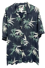 Vintage Paradise Found Hawaiian Shirt Black Floral Mens XXL USA