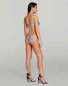 AGENT PROVOCATEUR BLUE ROZLYN OUVERT OPEN BRIEF SIZE 2 SMALL UK 8 BNWT