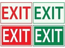 2 x Exit Indicator Sticker - Office Safety Decal - Emergency Exit Sign 10.5 x 6