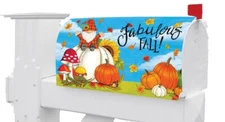 Fall Halloween Thanksgiving Gnome Pumpkin Sunflower Magnetic Mailbox Cover Only