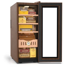 35L Electronic Cigar Cooler & Heated Humidor Spanish Cedar Wood Shelf 250 Counts