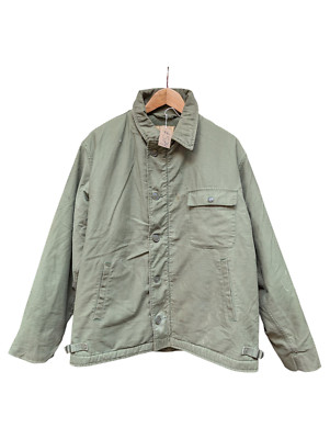 Original US Navy USN A2 Cold Weather Permeable Deck Jacket OD Green Large #579