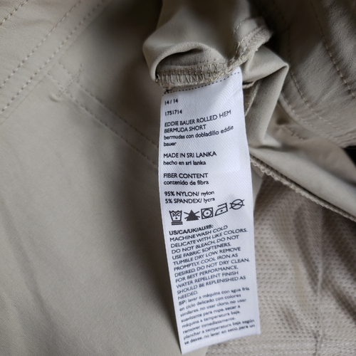 NWT Eddie Bauer Rolled Hem Bermuda Shorts Womens 14 Khaki UPF 50 Stretch Nylon - Picture 6 of 11