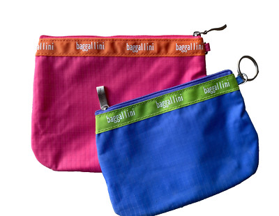 2 x BAGGALLINI Wasch-/Reise-/Kosmetiktaschen: rosa & blau