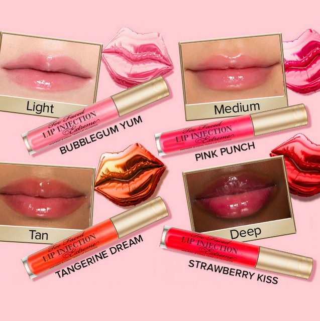 Too Faced Lip Injection Extreme Strawberry Kiss 0.14 Oz Full Size for