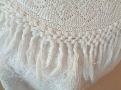 2 Antique White Handmade Crochet bed spreads need repairs - Picture 6 of 12