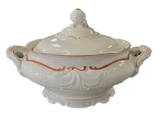 Vintage Royal Ivory KPM Round Covered Vegetable Server Dish 6" Height