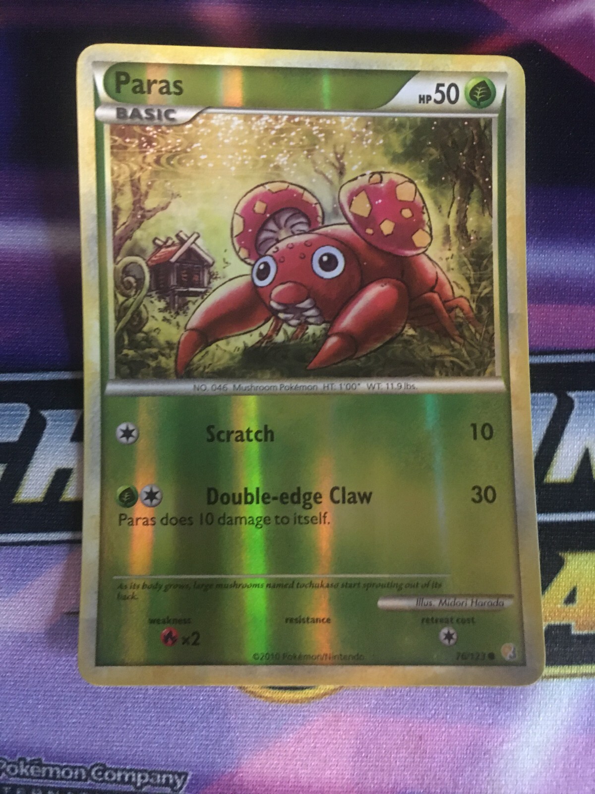 Paras - 76/123 - Reverse Holo -  HeartGold & Soul Silver Pokemon - NM