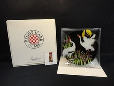 PEGGY KARR FUSED GLASS  10"X 10"” Countertop - Asian Collection - Cranes