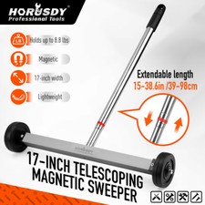 17" Telescoping Magnetic Sweeper Pickup Tool Wheels Screws Nails Metals Finder