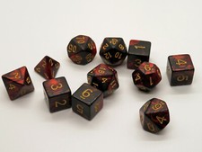 D D RPG 11 Piece Dice Set Pearl Red With Dice Bag 623