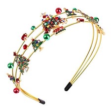 Christmas Headbands for Women Multi Layer Hairbands Holiday Party Hair Access...